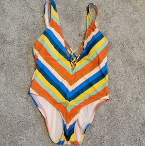 Colorful Striped One-piece Swimsuit